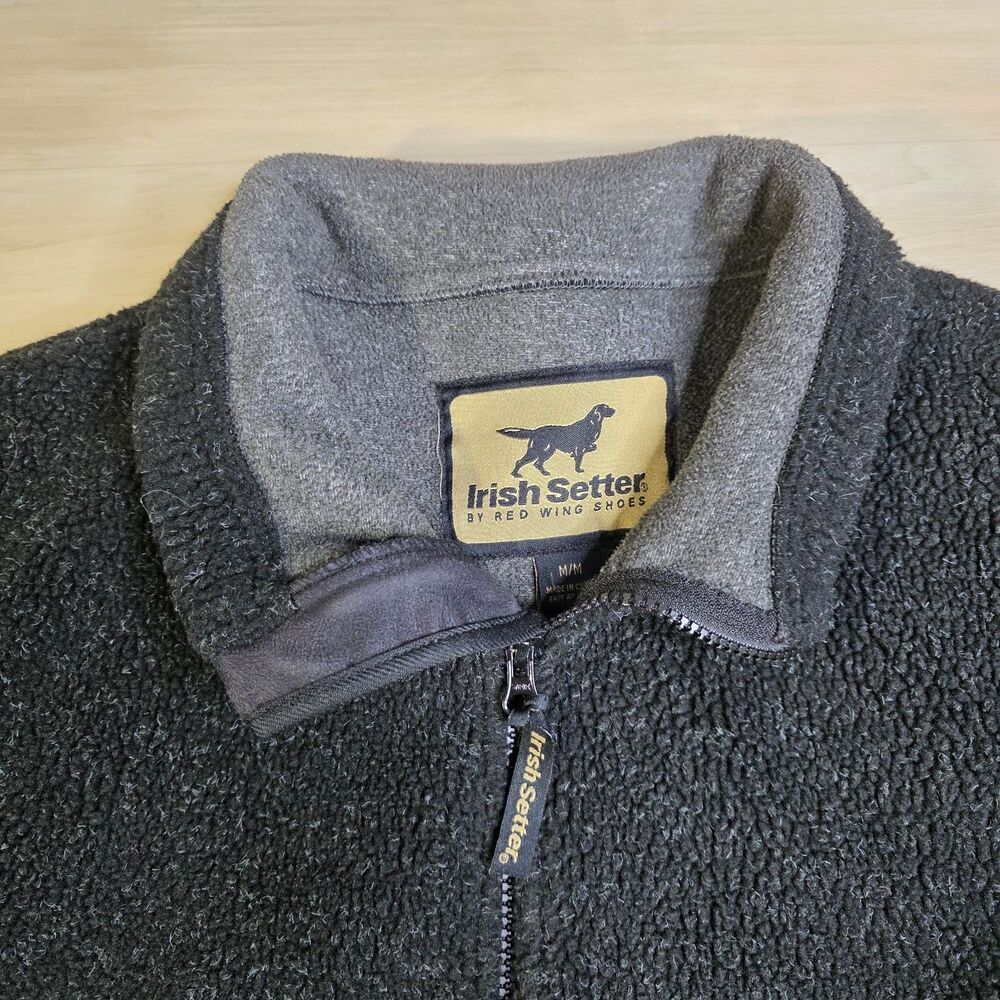 Irish Setter Fleece Jacket Gray Hunting Heavy Full Zip Pockets UltraDry Medium‎ - Picture 6 of 9